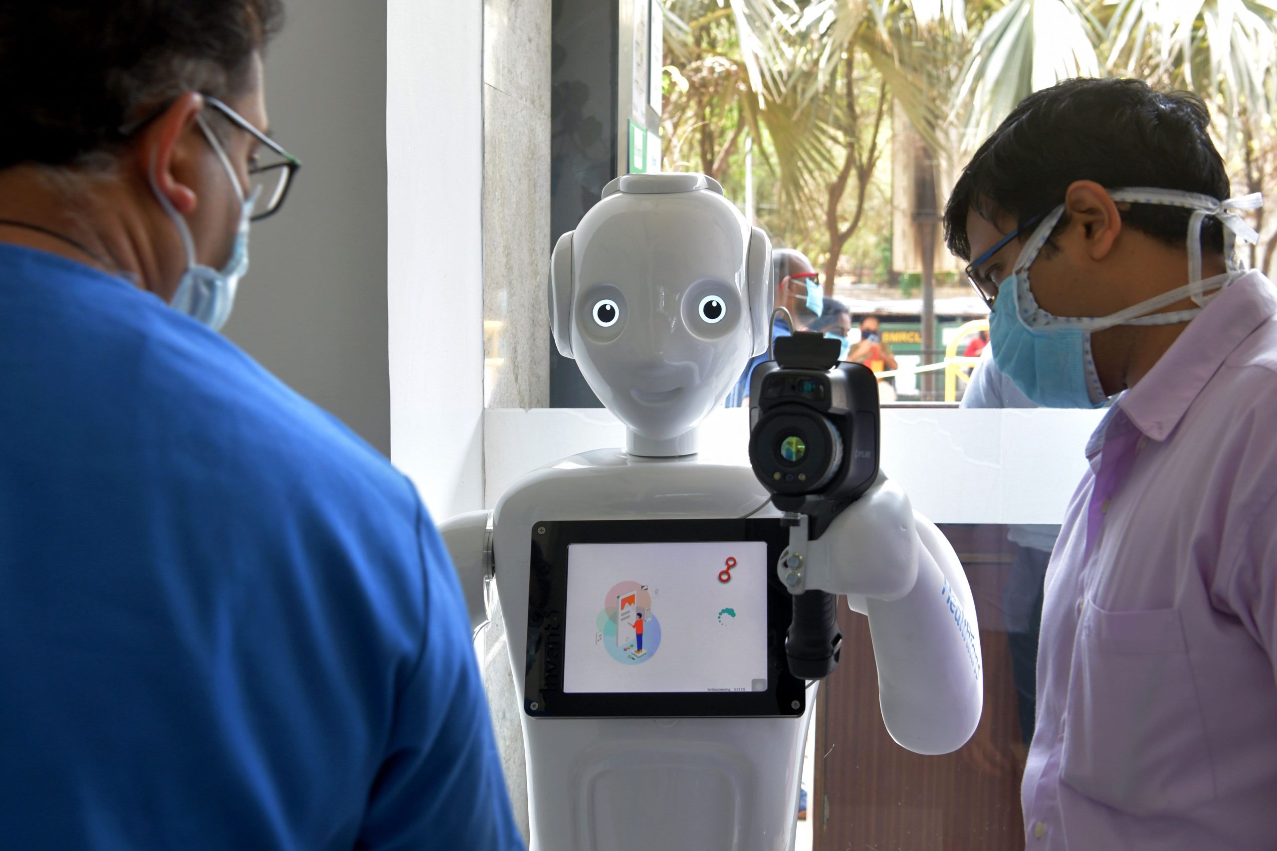 AI Based MITRA Protects Healthcare Warriors against COVID19
