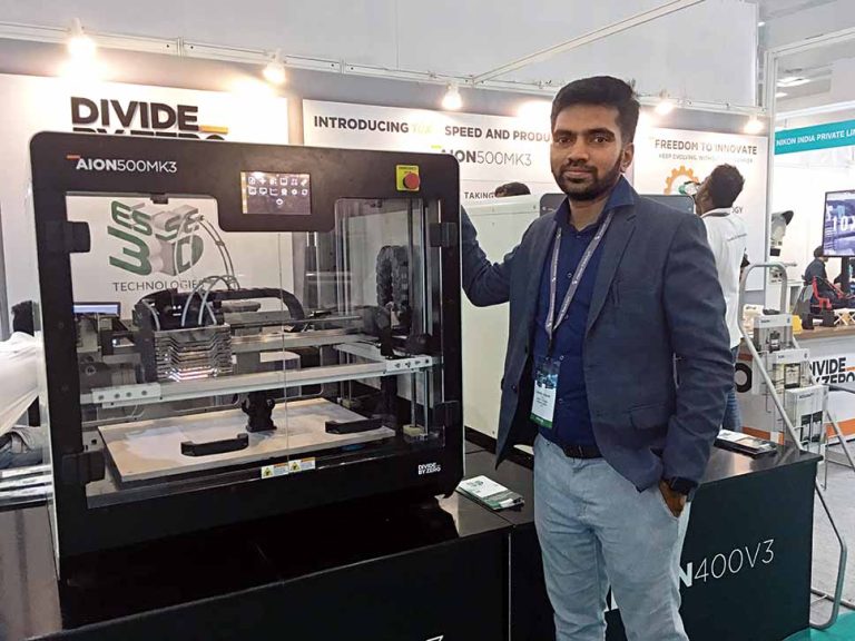 Divide by Zero showcases its 3D printer innovations at IMTEX 2019